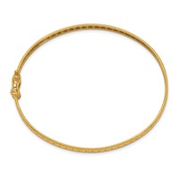 14K Yellow Gold Polished Cut-out Lattice Design Bracelet with Safety Clasp 4.75mm Flexible Oval Bangle view 2