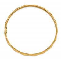 14K Polished Twisted 5.00mm Flexible Round Bangle Bracelet view 2