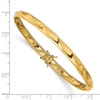 14K Polished Twisted 5.00mm Flexible Round Bangle Bracelet view 3