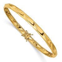 14K Polished Twisted 5.00mm Flexible Round Bangle Bracelet view 1