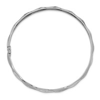 14K White Gold Polished Twisted 5.00mm Flexible Round Bangle Bracelet view 2