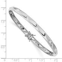 14K White Gold Polished Twisted 5.00mm Flexible Round Bangle Bracelet view 3