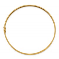 14K Yellow Gold Polished Diamond-cut 4.25mm Flexible Round Bangle Bracelet view 2