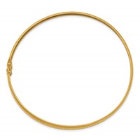 14K Polished Diamond-cut 4.25mm Flexible Round Bangle Bracelet view 2