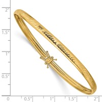 14K Polished Diamond-cut 4.25mm Flexible Round Bangle Bracelet view 3