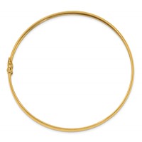 14K Yellow Gold Polished 4.00mm Flexible Round Bangle Bracelet view 2