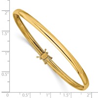14K Yellow Gold Polished 4.00mm Flexible Round Bangle Bracelet view 3