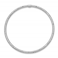 14K White Gold Polished Diamond-cut 3.00mm Slip-on Round Bangle Bracelet view 2