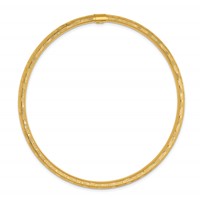 14K Yellow Gold Polished Diamond-cut 3.00mm Slip-on Round Bangle Bracelet view 2