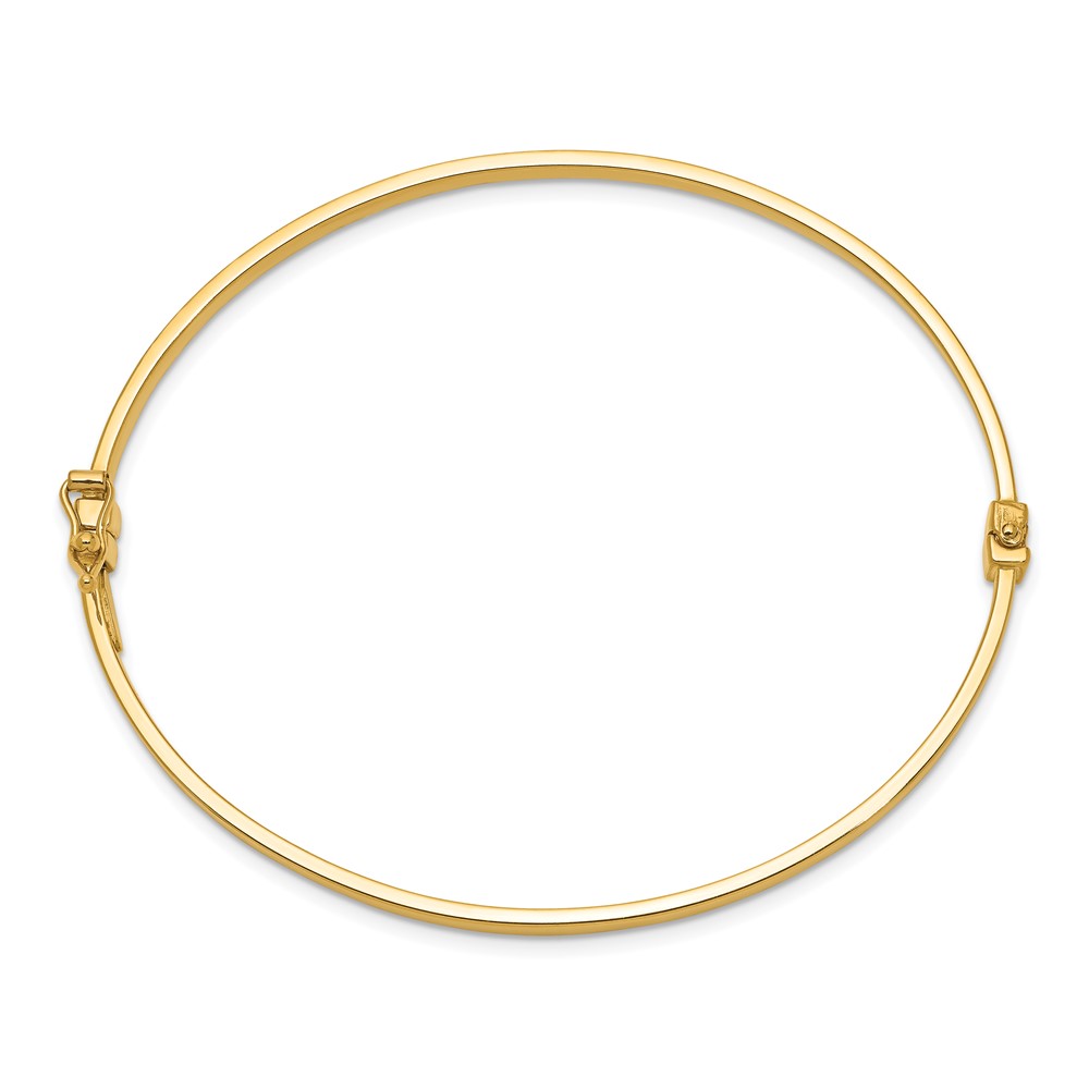14k Polished 3.00mm Hinged Oval Bangle Bracelet (DB615)