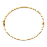 14K Polished 3.00mm Hinged Oval Bangle Bracelet view 2