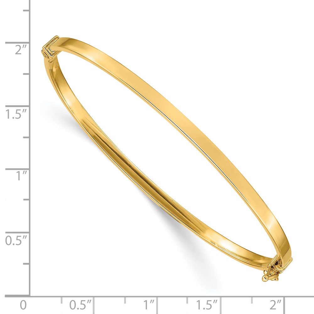 14k Polished 3.00mm Hinged Oval Bangle Bracelet (DB615)