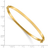 14K Polished 3.00mm Hinged Oval Bangle Bracelet view 3