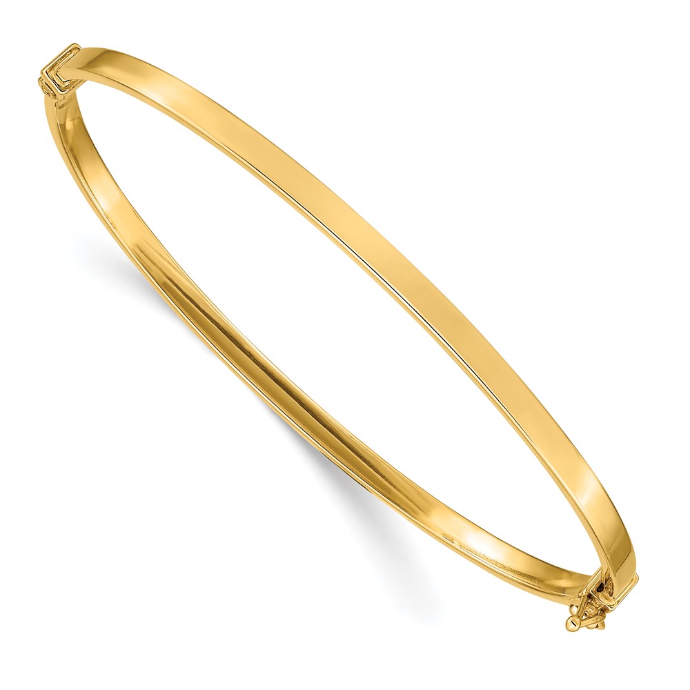 14k Polished 3.00mm Hinged Oval Bangle Bracelet (DB615)
