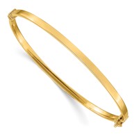 14K Polished 3.00mm Hinged Oval Bangle Bracelet view 1