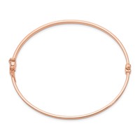 14K Rose Gold Polished 3.00mm Hinged Oval Bangle Bracelet view 2