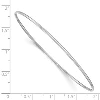 14K White Gold Polished 1.50mm Slip-on Round Bangle Bracelet view 3