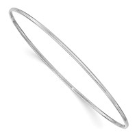 14K White Gold Polished 1.50mm Slip-on Round Bangle Bracelet view 1