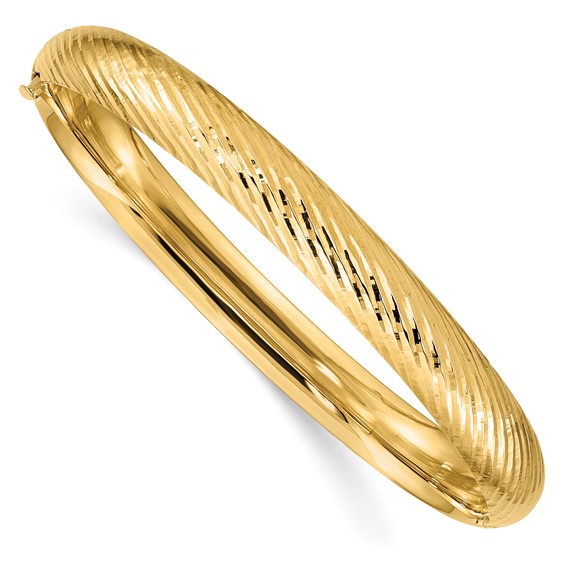 Gold Diamond-cut Hinged Bangles