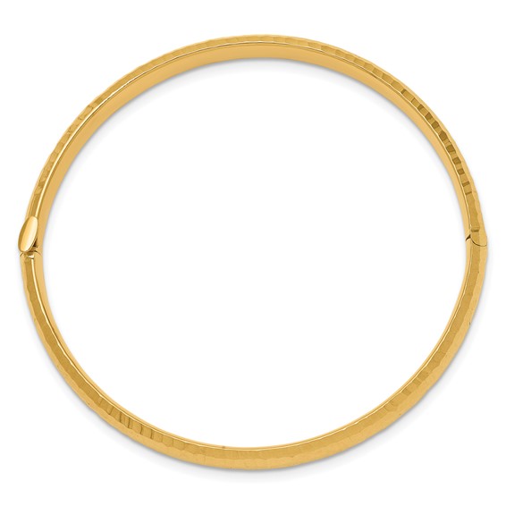 14k 3/16 Hammered 4.75mm Hinged Childrens Bangle