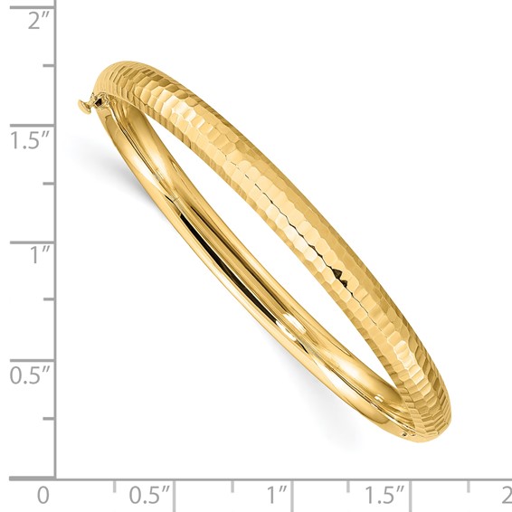 14k 3/16 Hammered 4.75mm Hinged Childrens Bangle