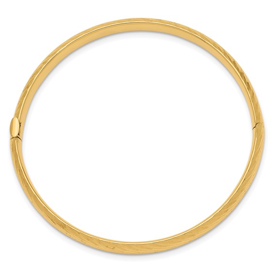 14k 3/16 Textured 4.75mm Hinged Childrens Bangle