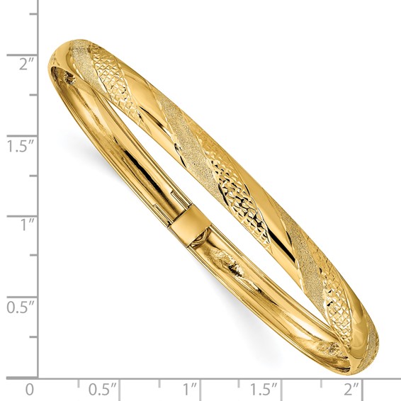 Gold Diamond-cut Slip-on Bangles