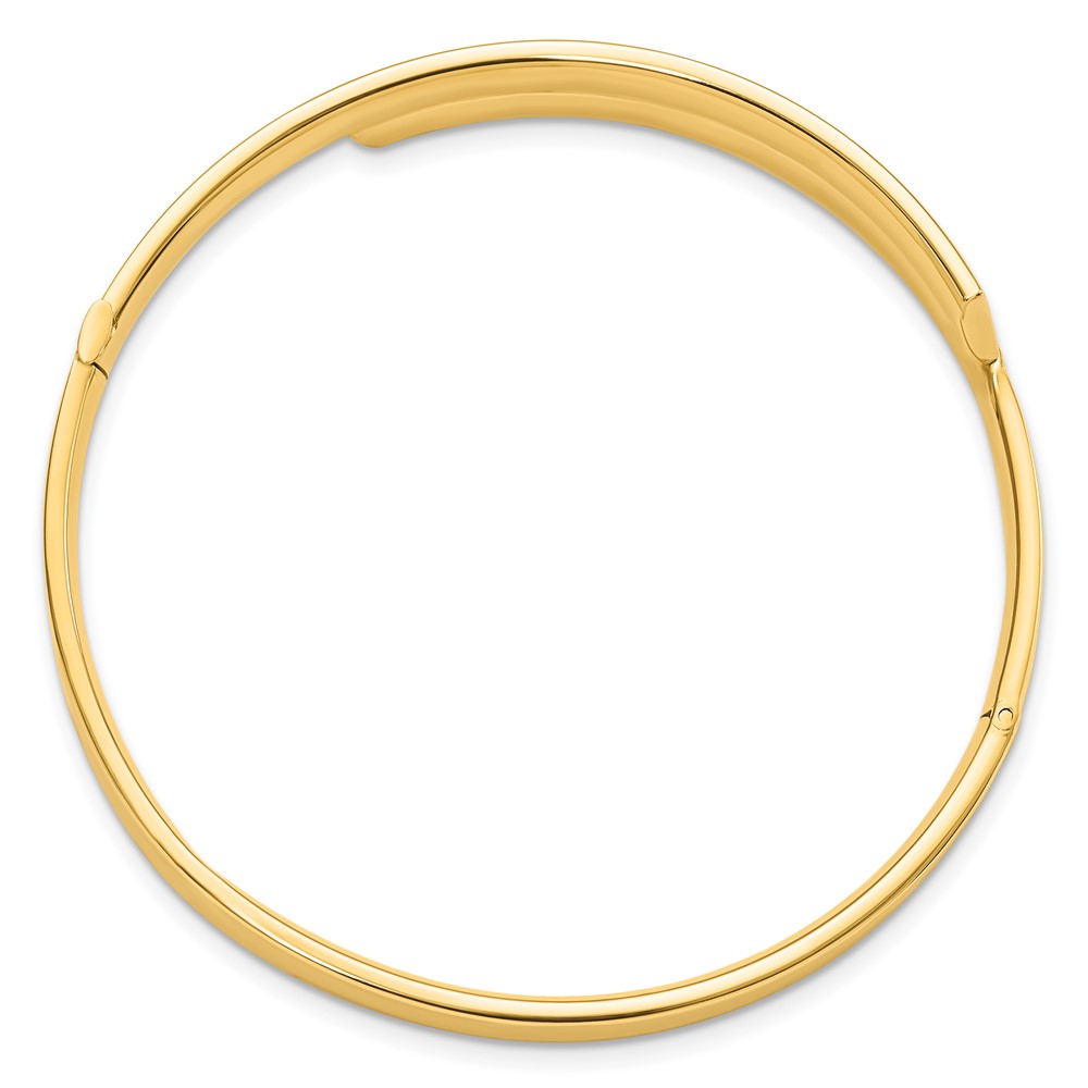 14k 3/16 Polished Bypass 5.00mm Hinged Round Bangle Bracelet (DB721)