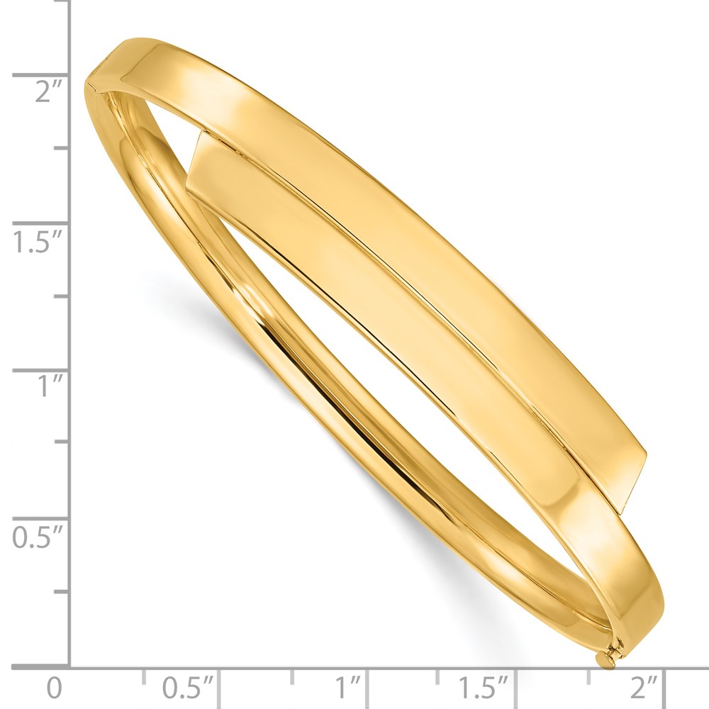 14k 3/16 Polished Bypass 5.00mm Hinged Round Bangle Bracelet (DB721)