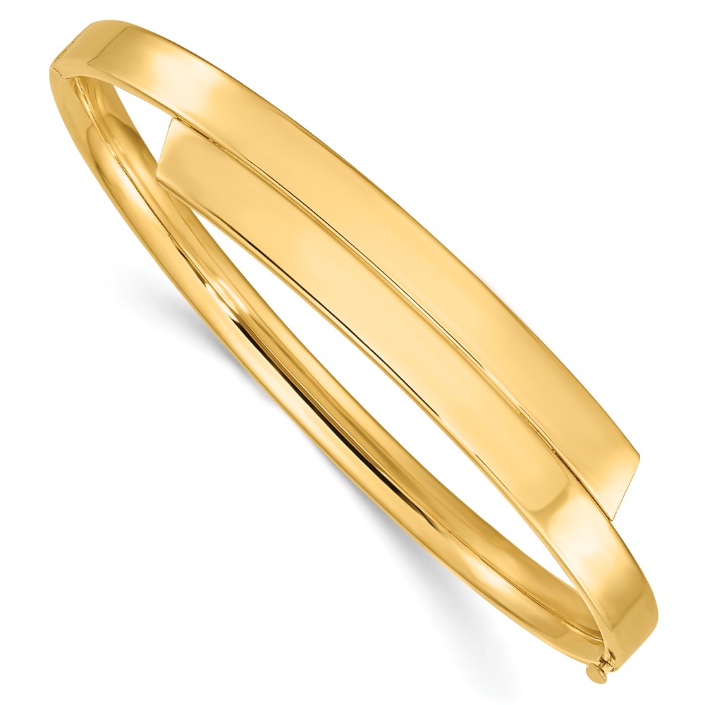 14k 3/16 Polished Bypass 5.00mm Hinged Round Bangle Bracelet (DB721)
