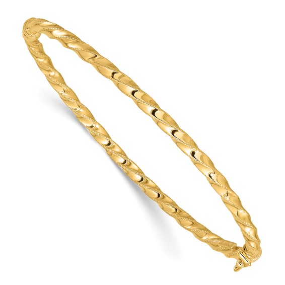 Gold Twisted Hinged Bangles