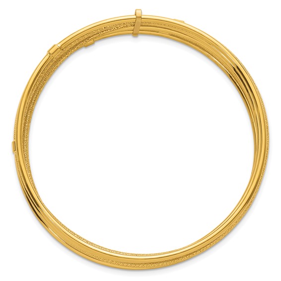 Gold 7 Strand Textured Slip-on Bangles