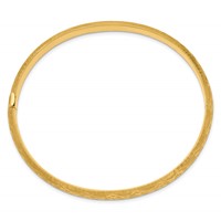14K 4 16 Diamond-cut Fancy 6.50mm Hinged Oval Bangle Bracelet view 2
