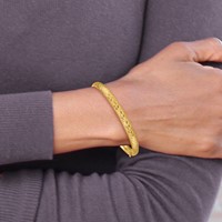 14K 4 16 Diamond-cut Fancy 6.50mm Hinged Oval Bangle Bracelet view 4