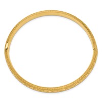 14K 5 16 Diamond-cut Fancy 8.75mm Hinged Oval Bangle Bracelet view 2