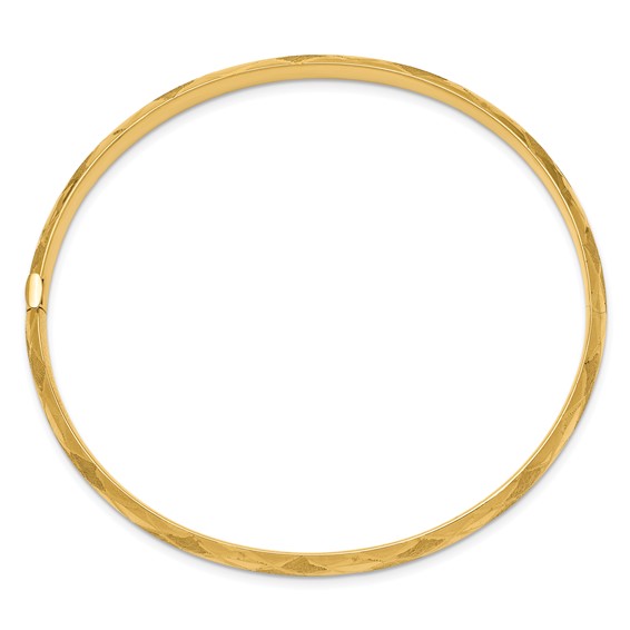 Gold Diamond-Cut Fancy Hinged Bangles