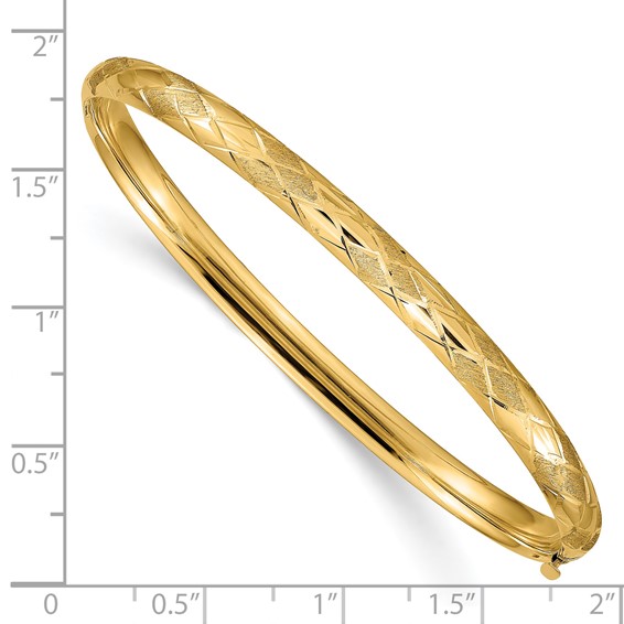 Gold Diamond-Cut Fancy Hinged Bangles