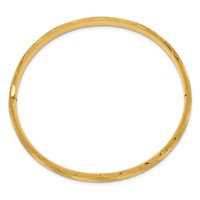 14K 4 16 Diamond-cut Fancy 6.50mm Hinged Oval Bangle Bracelet view 2
