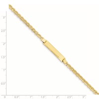 14K Yellow Gold Polished Semi-Solid Chain Solid Plate Anchor Link 25.5x5mm Plate ID Bracelet - 7in view 4