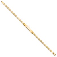 14K Yellow Gold Polished Semi-Solid Chain Solid Plate Anchor Link 25.5x5mm Plate ID Bracelet - 7in view 2