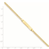 14K Yellow Gold Polished Semi-Solid Chain Solid Plate Cuban Link 25.5x5mm Plate ID Bracelet - 7in view 5