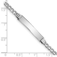 14K White Gold Polished Semi-Solid Chain Solid Plate Cuban Link 26x5mm Plate 7 Inch ID Bracelet view 3