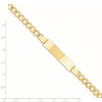 14K Yellow Gold Polished Semi-Solid Chain Solid Plate 5.9mm Curb Link 37.5x9mm Plate ID Bracelet - 7in view 4
