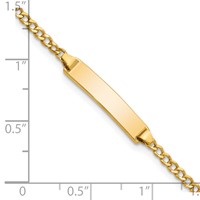 14K Yellow Gold Polished Semi-Solid Chain Solid Plate Cuban Link 20x4.5mm Plate ID Bracelet - 6in view 3