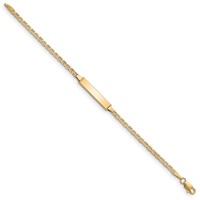 14K Yellow Gold Polished Semi-Solid Chain Solid Plate Anchor Link 20.5x 4.5mm Plate ID Bracelet, 6" view 2