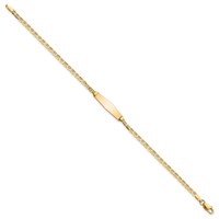 14K Yellow Gold Polished Semi-Solid Chain Solid Plate Anchor Link Soft Diamond Shape 19.5x5.5mm Plate ID Bracelet - 6in view 2