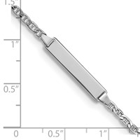 14K White Gold Polished Semi-Solid Chain Solid Plate Anchor Link 20x 4.5mm Plate ID Bracelet, 5.5" view 3