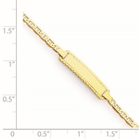 14K Yellow Gold Polished Solid Chain Solid Plate Anchor Link 18.5x5mm Plate ID Bracelet - 6in view 4