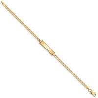 14K Yellow Gold Polished Solid Chain Solid Plate Anchor Link 18.5x5mm Plate ID Bracelet - 6in view 2