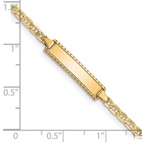 14K Yellow Gold Polished Solid Chain Solid Plate Anchor Link 18.5x5mm Plate ID Bracelet - 6in view 3